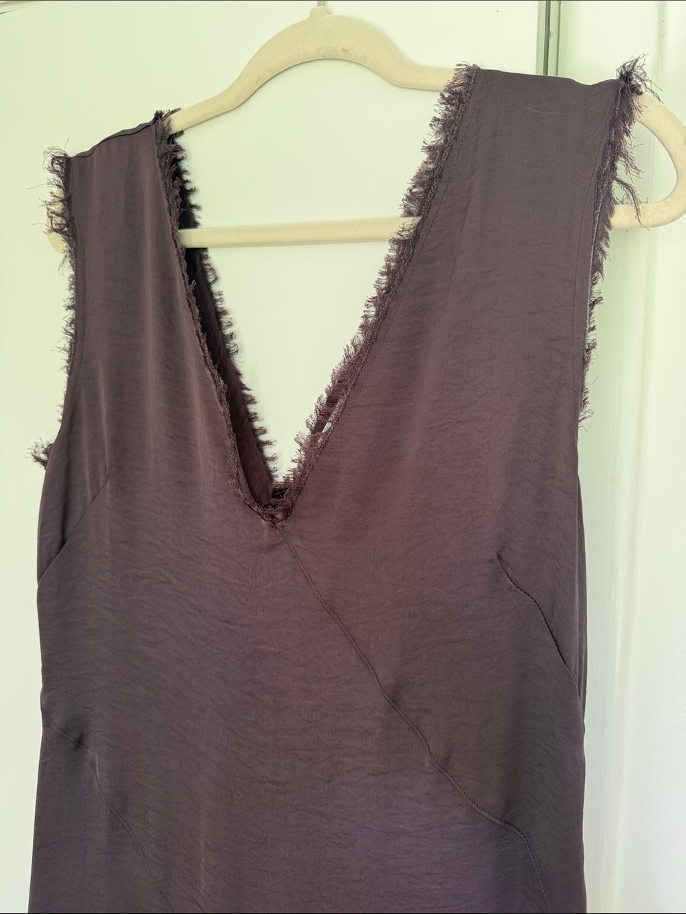 ASOS Brown/Deep Plum Sleeveless V-Neck Midi Dress